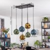 Ripoll Suspension, Boule lumineuse, Suspension Bleu, Or, Vert, 6 lumières