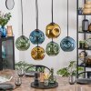 Ripoll Suspension, Boule lumineuse, Suspension Bleu, Or, Vert, 6 lumières