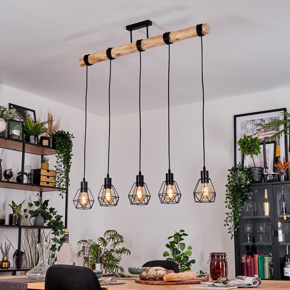 Yaak Suspension, Suspension Écru, Noir, 5 lumières main product photo
