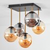 Gastor Plafonnier, Boule lumineuse Or, Noir, 5 lumières