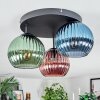 Koyoto Plafonnier, Boule lumineuse Bleu, Vert, Cuivré, 3 lumières