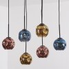 Ripoll Suspension, Boule lumineuse, Suspension Bleu, Or, Cuivré, 6 lumières