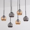 Ripoll Suspension, Boule lumineuse, Suspension Ambre, Fumé, 6 lumières