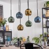 Ripoll Suspension, Boule lumineuse, Suspension Bleu, Or, Vert, 6 lumières