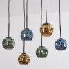 Ripoll Suspension, Boule lumineuse, Suspension Bleu, Or, Vert, 6 lumières