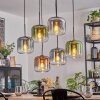 Lauden Suspension, Suspension Bleu, Vert, Clair, Cuivré, Fumé, 6 lumières