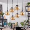 Koyoto Suspension, Boule lumineuse, Suspension Ambre, 6 lumières
