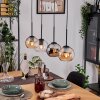 Koyoto Suspension, Boule lumineuse, Suspension Écru, Noir, 4 lumières