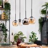 Koyoto Suspension, Boule lumineuse, Suspension Écru, Noir, 4 lumières