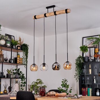 Koyoto Suspension, Boule lumineuse, Suspension Écru, Noir, 4 lumières