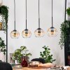 Koyoto Suspension, Boule lumineuse, Suspension Écru, Noir, 4 lumières