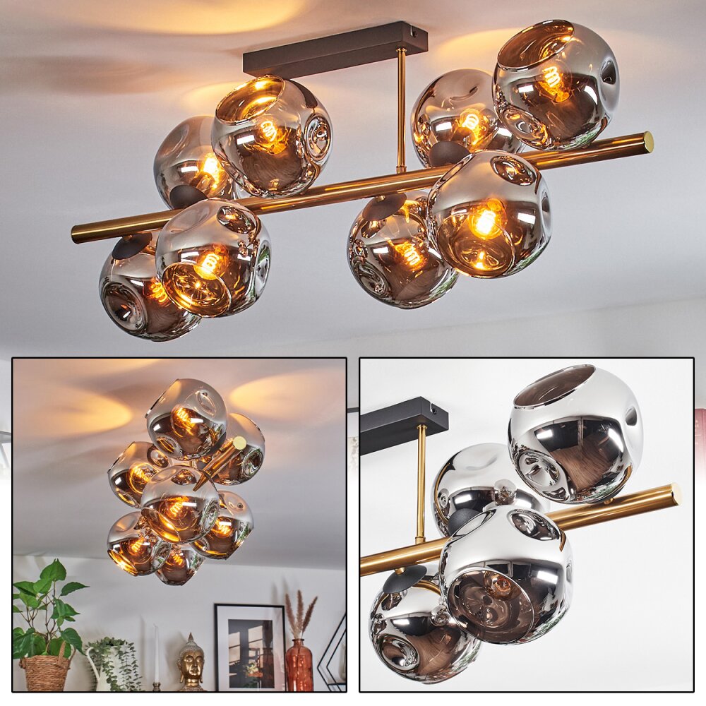 Ripoll Plafonnier, Boule lumineuse Or, Noir, 8 lumières main product photo
