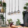 Koyoto Suspension, Boule lumineuse, Suspension Écru, Noir, 4 lumières