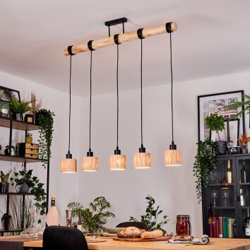 Granja Suspension, Suspension Écru, Noir, 5 lumières