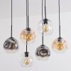 Ripoll Suspension, Boule lumineuse, Suspension Ambre, Clair, Fumé, 6 lumières