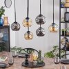 Ripoll Suspension, Boule lumineuse, Suspension Ambre, Fumé, 6 lumières