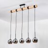 Koyoto Suspension, Boule lumineuse, Suspension Écru, Noir, 5 lumières