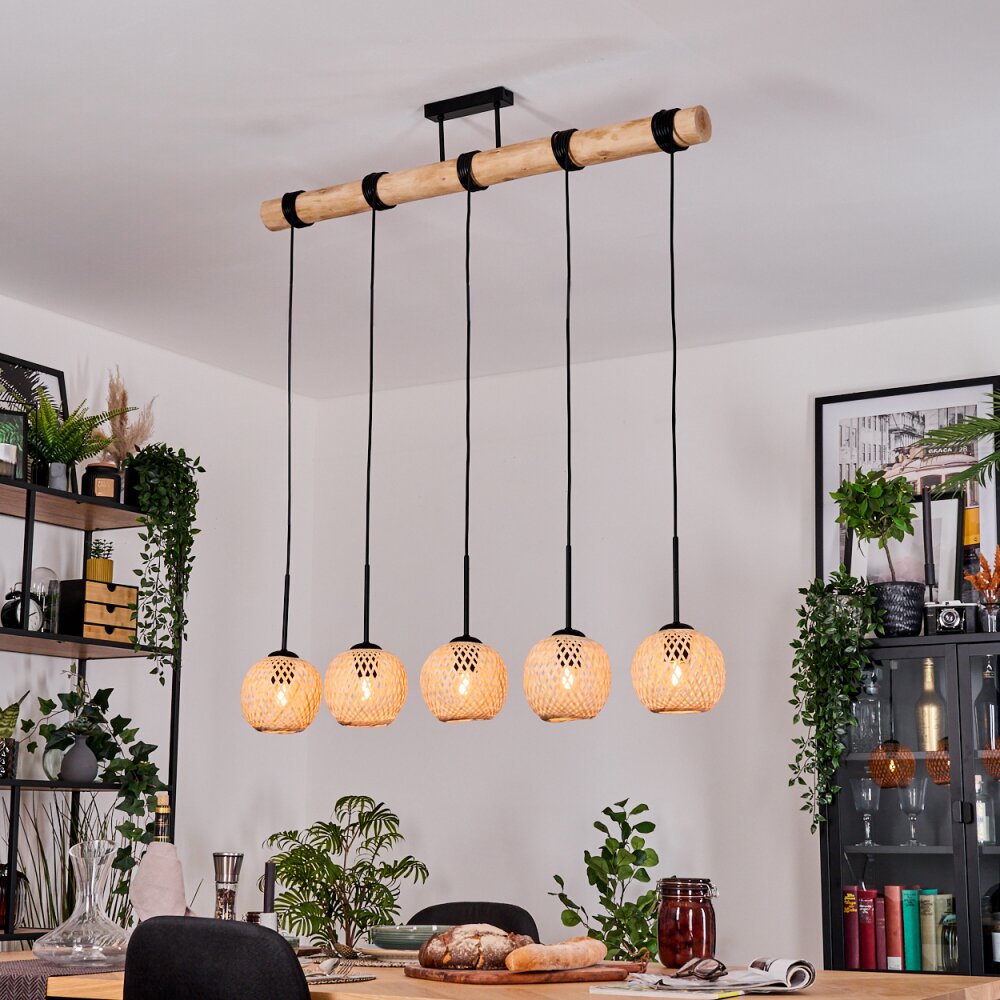 Basto Suspension, Suspension Écru, Noir, 5 lumières main product photo