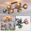 Gastor Plafonnier, Boule lumineuse Bleu, Chrome, Vert, Clair, Cuivré, Fumé, 8 lumières