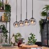 Koyoto Suspension, Boule lumineuse, Suspension Écru, Noir, 4 lumières