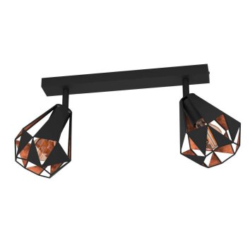 Plafonnier Eglo CARLTON Cuivre, Noir, 2 lumières