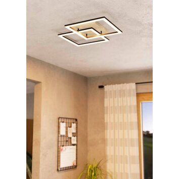 Plafonnier Eglo LOMALTAS-Z LED Brun, Noir, 4 lumières, Changeur de couleurs