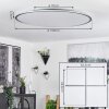 Plafonnier Champa LED Argenté, 1 lumière, Télécommandes