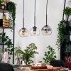 Koyoto Suspension, Boule lumineuse, Suspension Écru, Noir, 3 lumières