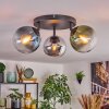 Gastor Plafonnier, Boule lumineuse Bleu, Chrome, Vert, Clair, Fumé, 3 lumières