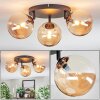 Chehalis Plafonnier, Boule lumineuse Ambre, 3 lumières
