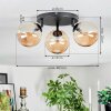 Chehalis Plafonnier, Boule lumineuse Ambre, 3 lumières