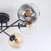 Koyoto Plafonnier, Boule lumineuse Ambre, Clair, Fumé, 6 lumières