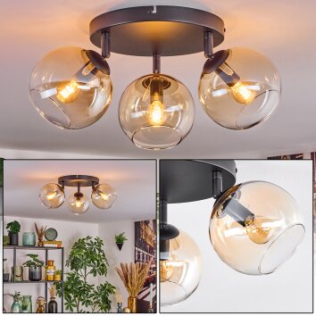 Koyoto Plafonnier, Boule lumineuse Ambre, Clair, 3 lumières