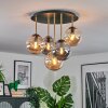 Gastor Plafonnier, Boule lumineuse Laiton, Noir, 5 lumières