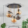 Gastor Plafonnier, Boule lumineuse Laiton, Noir, 5 lumières