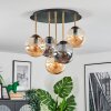 Gastor Plafonnier, Boule lumineuse Laiton, Noir, 5 lumières