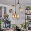 Koyoto Suspension, Boule lumineuse, Suspension Ambre, Clair, Fumé, 5 lumières