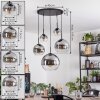 Koyoto Suspension, Boule lumineuse, Suspension Clair, Fumé, 5 lumières