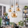 Koyoto Suspension, Boule lumineuse, Suspension Ambre, 5 lumières