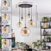 Koyoto Suspension, Boule lumineuse, Suspension Ambre, Clair, 5 lumières