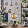 Koyoto Suspension, Boule lumineuse, Suspension Ambre, Chrome, Clair, Fumé, 5 lumières