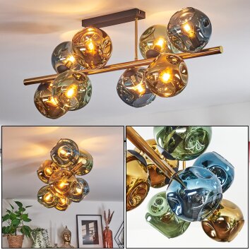 Ripoll Plafonnier, Boule lumineuse Or, Noir, 8 lumières