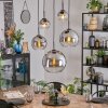 Koyoto Suspension, Boule lumineuse, Suspension Chrome, Clair, Fumé, 5 lumières