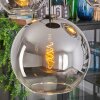 Koyoto Suspension, Boule lumineuse, Suspension Chrome, Clair, Fumé, 5 lumières