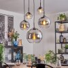 Koyoto Suspension, Boule lumineuse, Suspension Chrome, Clair, Fumé, 5 lumières