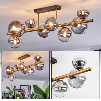 Chehalis Plafonnier, Boule lumineuse Or, Noir, 8 lumières