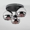 Koyoto Plafonnier, Boule lumineuse 30 cm Chrome, Fumé, 3 lumières