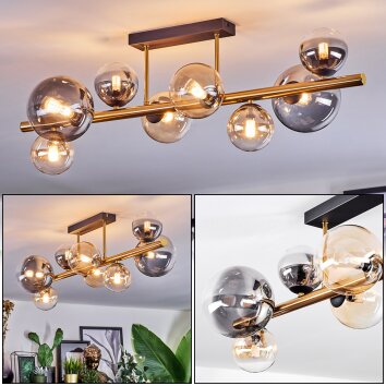 Chehalis Plafonnier, Boule lumineuse Or, Noir, 8 lumières