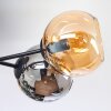 Koyoto Plafonnier, Boule lumineuse 59 cm Ambre, Chrome, Fumé, 6 lumières