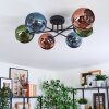 Koyoto Plafonnier, Boule lumineuse 59 cm Bleu, Vert, Cuivré, 6 lumières